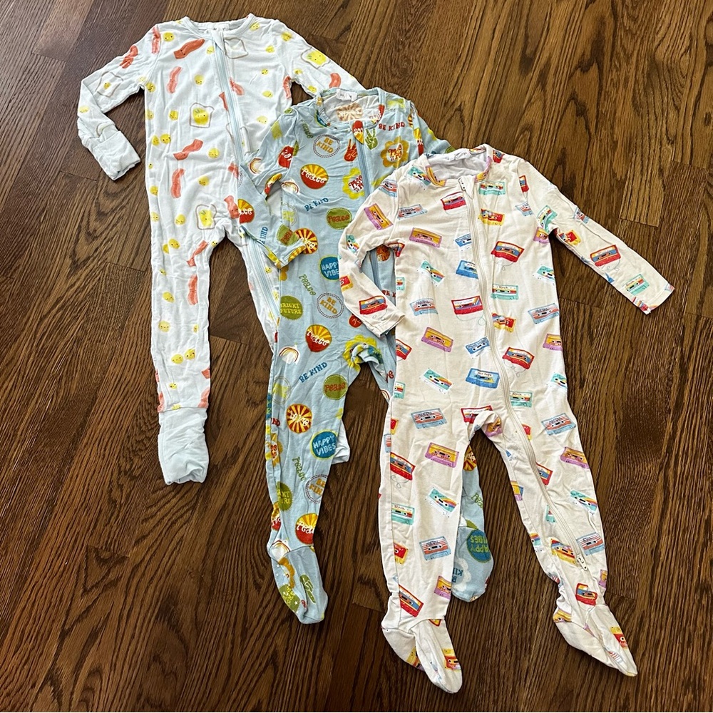 Angel Dear 2 way zip footie pajamas bundle, size 12-18M